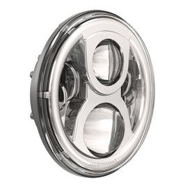 JW SPEAKER 8700 Ev2 S headlamp with 7-inch chrome bezel, showcasing the illumination device and sleek design.