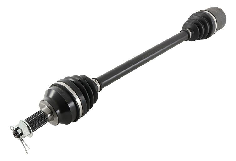 All Balls 8 Ball Extreme Axle Drive component for rear motorcycle suspension, showing the axle's detailed metal construction.