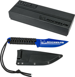 Michelin blue knife 2019 model 87-9998, showcasing a sleek design and ergonomic handle with the Michelin branding.
