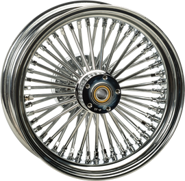 HardDrive chrome 48-spoke 16x5.5 wheel with wide hub, 25mm offset, designed for vehicles, shown in the product image.