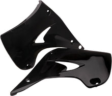 Load image into Gallery viewer, Black Acerbis radiator shrouds for street motorcycles, featuring sleek design and durable construction.