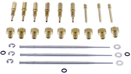 All Balls HSR 45 Jet Kit 22-00108, set of motorcycle carburetor jets, with multiple brass jets and components for tuning.