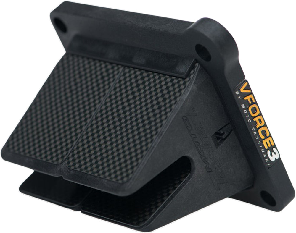 Moto Tassinari Vforce3 Valve System for KX125 2003-2004, intake and carb fuel system with brand logo visible