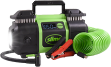 Load image into Gallery viewer, Slime Super Duty Pro Power Tire Inflator with digital gauge and hose, black and red tools for vehicle tire inflation.