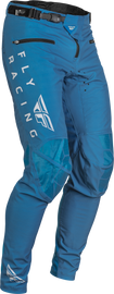 Fly Racing Radium bicycle pants in slate blue and grey, size 32, featuring durable fabric and sporty design for cycling.