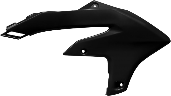 Polisport Plastics black radiator scoops for Yamaha 64-849843, body parts designed for motorcycle cooling system.