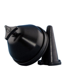 No Toil Airbox Cover 901-18004K air filter cover with black and silver design, designed for motorcycle air filters.