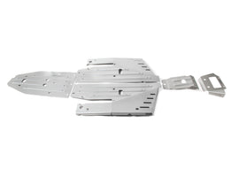 RIVAL POWERSPORTS USA alloy skid plate guard for off-road vehicles, shown in black with mounting brackets.