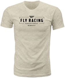 Fly Racing Fly Motto Tee in natural color, small size, featuring the brand logo on the front, casual unisex T-shirt.