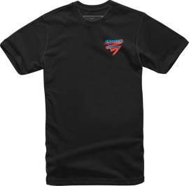 Black Alpine Star Racing T-Shirt in size small with racing-themed design on the front and brand logo.