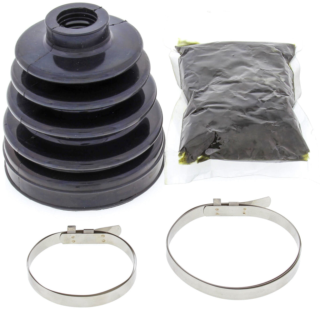 All Balls CV Boot Kit 21-95042 drive axle boot with reinforced rubber and metal clamps, designed for durability and secure fit.