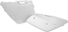 Load image into Gallery viewer, White Acerbis side panels for motorcycle, featuring sleek design and brand logo, shown on a plain background.