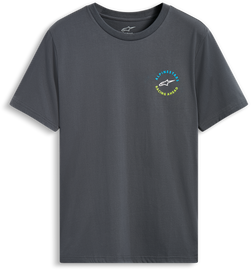 Alpine Star True Ss Csf Tee in charcoal, featuring a casual fit and logo design, displayed on a plain background.