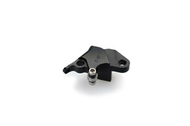 Black PUIG lever adapter clutch lever for motorcycle, showing the sleek, ergonomic design in close-up.