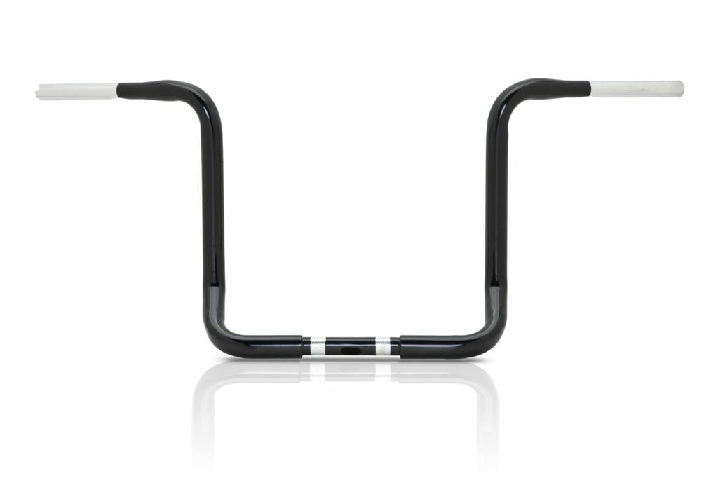 Black Burly 13-inch Bagger Bar with 1.25-inch diameter, featuring a sleek, sturdy design for motorcycle handlebars.