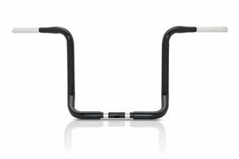 Black Burly 13-inch Bagger Bar with 1.25-inch diameter, featuring a sleek, sturdy design for motorcycle handlebars.