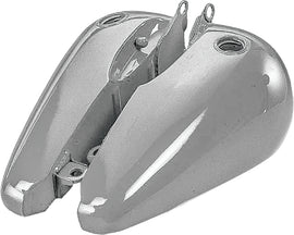 HardDrive flat side gas tank, 3.5 gallons, screw-type fitting, compatible with Evo St motorcycles, body view in black finish.
