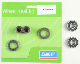 SKF off-road wheel seal kit with bearings for front wheel, model 115-5028, showing sealed bearings and components.