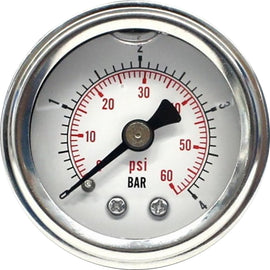 HardDrive oil pressure gauge with white face displaying 60psi measurement, used for monitoring engine oil pressure.