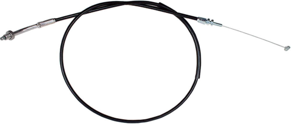 Motion Pro black vinyl throttle pull cable with a metal fitting for motorcycle or ATV control lines.