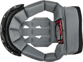 Fly Racing Odyssey replacement liner in grey and black for XS helmets, showing fabric texture and fit details.
