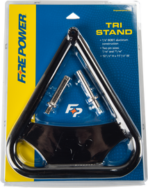 Fire Power tri stand in black with sturdy metal construction, designed for versatile support and stability.