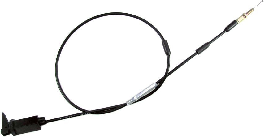 Motion Pro black vinyl choke cable for hydraulic control lines, with flexible construction and durable fittings.