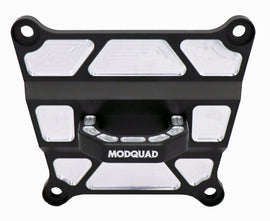 ModQuad black rear differential plate with hook for ATV or UTV, durable metal construction, shown in black finish.