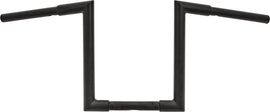 HardDrive satin black H-Bar Z-Bar 1 1/4-inch cable with 12-inch rise, designed for bike handlebars.