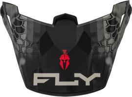 Fly Racing Kinetic Se Kryptek helmet visor in matte moss grey and black, designed for Fly Racing Kinetic SE helmets.