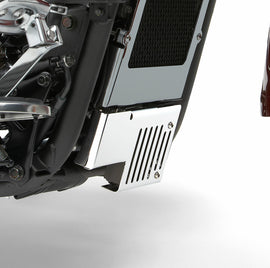 Chrome Cobra regulator cover guard for Kawasaki Vulcan Vn900 motorcycle, model 82-97572, with protective braces and sleek finish.