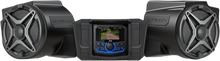 Load image into Gallery viewer, SSV Works 2-speaker kit with JVC controller for audio system, featuring compact speakers and control unit mounted on vehicle.