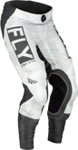 Fly Racing Lite L.E. Stealth pants in white and grey, size 38, featuring lightweight riding gear with sleek design.