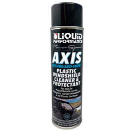 Liquid Performance Axis plastic windshield cleaner in a 19 oz bottle, shown with clear liquid and packaging.