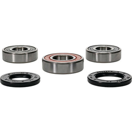 Pivot Works premium drive wheel bearing kit 22-51256P with individual bearings and components for motorcycle wheel maintenance.