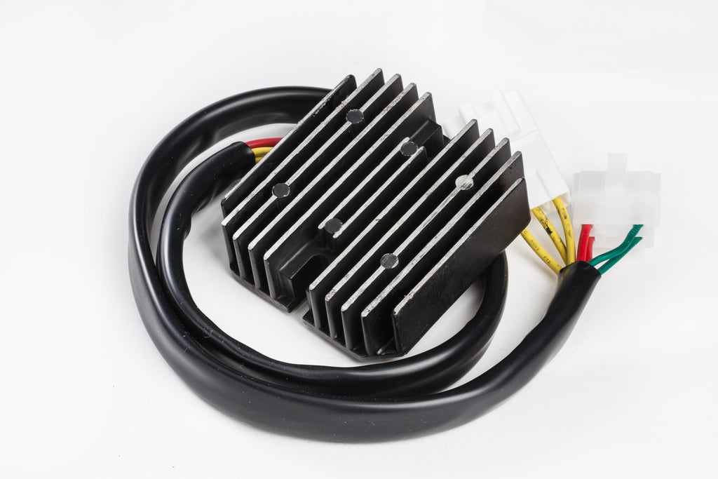 Ricks Motorsport Electric electrical regulator and rectifier 27-10120 for motorcycle power systems, shown in the image.