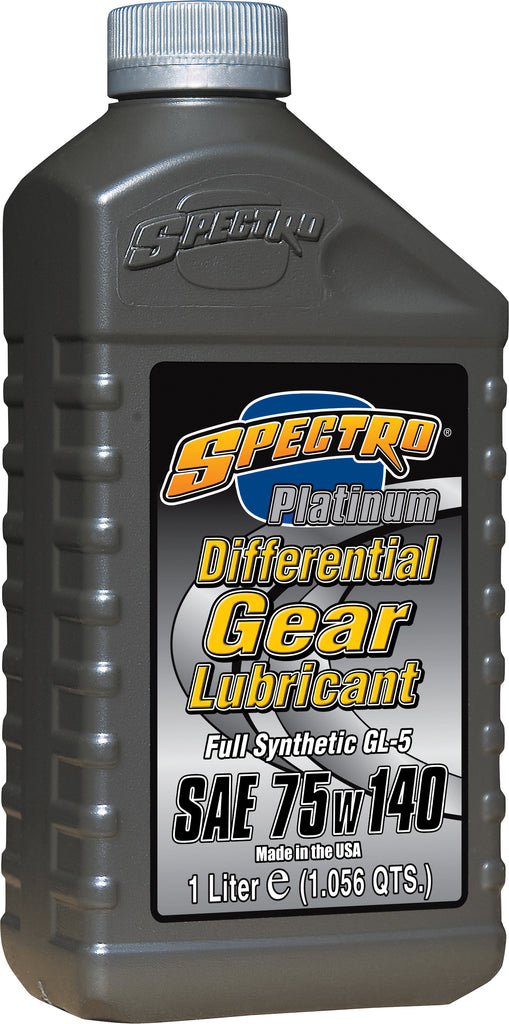 Spectro Platinum full synthetic gear oil 75w140 in a 1-liter container, suitable for automotive differential lubrication.