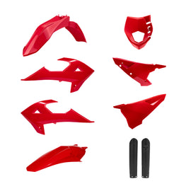 Polisport Plastics full plastic kit in red, including body panels for motorcycle or ATV, with visible detailed components.