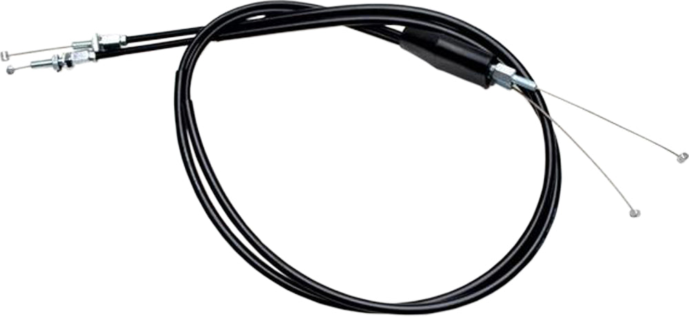 Motion Pro black vinyl throttle push-pull cable set 70-2414 with connectors, designed for motorcycle control lines.