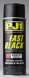 PJ1 Products Fast Black wrinkle texture finish in 12oz container, showing the textured black coating on a surface.