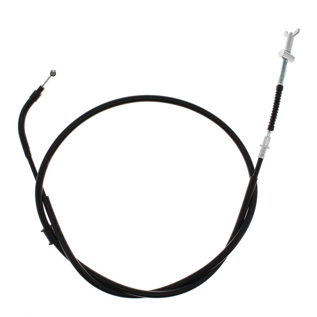 All Balls rear hand brake cable for motorcycle, showing the black cable with metal fittings and protective sheath.