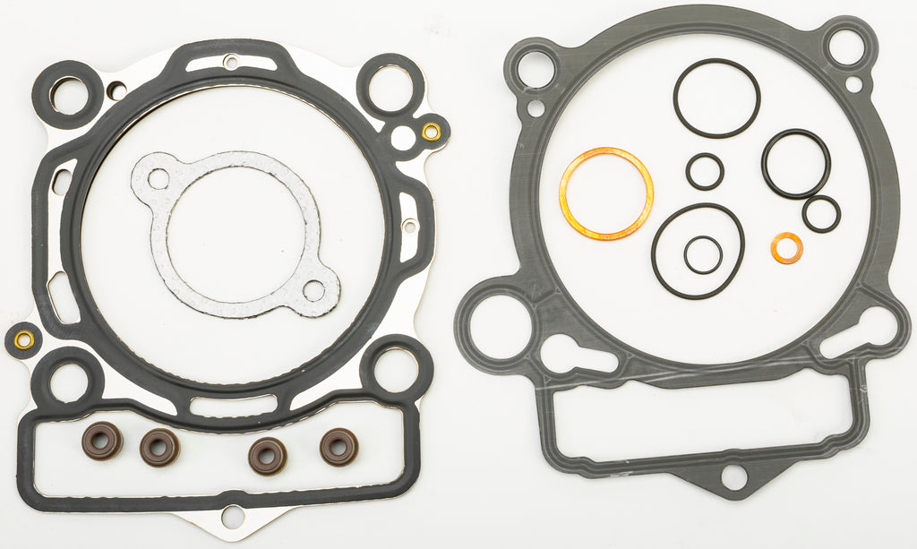 Athena Top End Gasket Kit without Valve Cover for Husqvarna and KTM motorcycles, showing gaskets and seals in package.