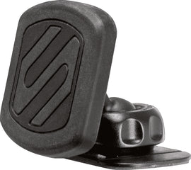 Scosche magnetic dash mount bracket for secure vehicle dashboard attachment, shown in the image.