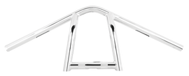Chrome Burly Brand Jim 11-inch handlebars with 1-inch T-bolt, designed for motorcycle handlebar replacement or customization.