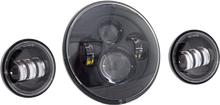 Load image into Gallery viewer, Letric Lighting Co 7-inch LED headlight with pass lamps in black, designed for vehicle lighting and visibility.