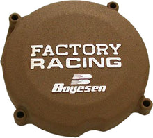 Load image into Gallery viewer, Boyesen Factory Racing Magnesium Ignition Cover for motorcycles, showing the sleek magnesium finish and detailed branding.