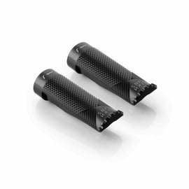 Black Rizoma Snake footpegs for motorcycle foot controls, featuring sleek design and textured surface for grip.