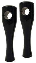 Load image into Gallery viewer, Black Accutronix 6-inch hourglass riser with 1-inch handlebars for FX and XL motorcycles, shown on a bike handlebar.