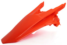 Load image into Gallery viewer, Acerbis fluorescent orange rear fender for motorcycles, featuring the brand logo and smooth plastic surface.