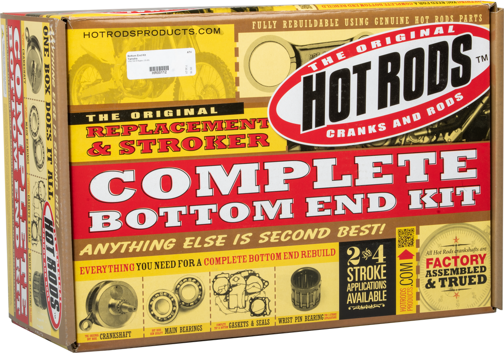 Hot Rods Yamaha 421-HR0112 engine bottom end kit with pistons, crankshaft, and connecting rods, assembled for Yamaha motorcycles.